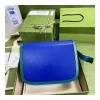 Gucci Horsebit 1955 Small Shoulder Bag Blue and Green Leather