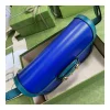 Gucci Horsebit 1955 Small Shoulder Bag Blue and Green Leather