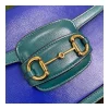Gucci Horsebit 1955 Small Shoulder Bag Blue and Green Leather