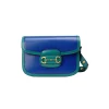 Gucci Horsebit 1955 Small Shoulder Bag Blue and Green Leather