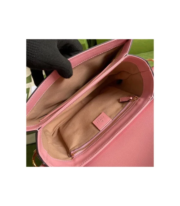 Gucci Horsebit 1955 Small Shoulder Bag Red and Pink Leather