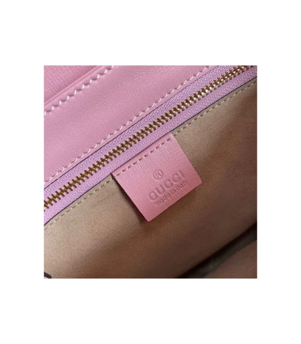 Gucci Horsebit 1955 Small Shoulder Bag Red and Pink Leather