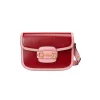 Gucci Horsebit 1955 Small Shoulder Bag Red and Pink Leather