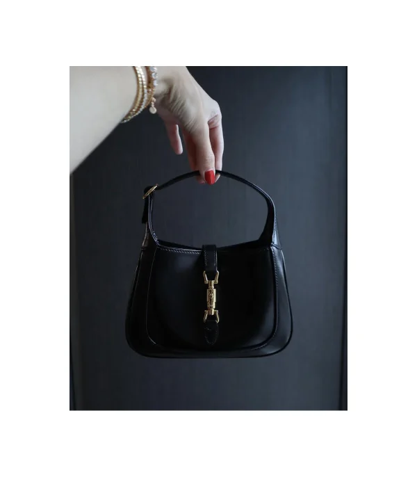 Gucci Jackie 1961 Mini Hobo Bag In Black Leather 19cm
