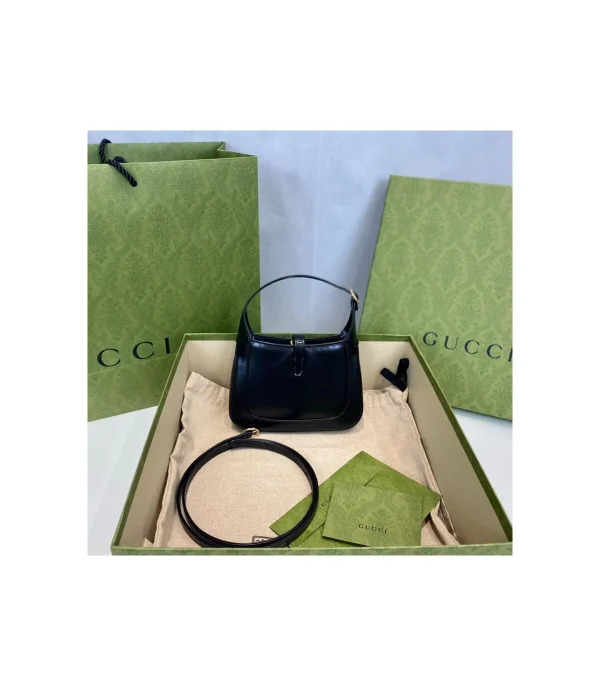 Gucci Jackie 1961 Mini Hobo Bag In Black Leather 19cm