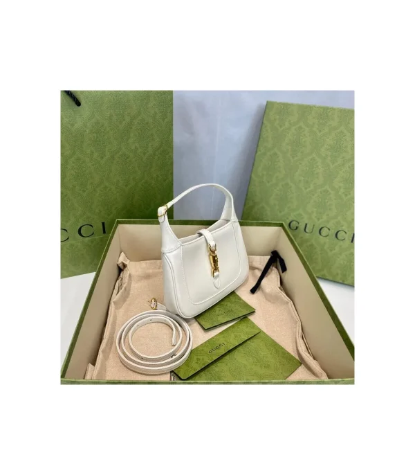 Gucci Jackie 1961 Mini Hobo Bag In White Leather 19cm