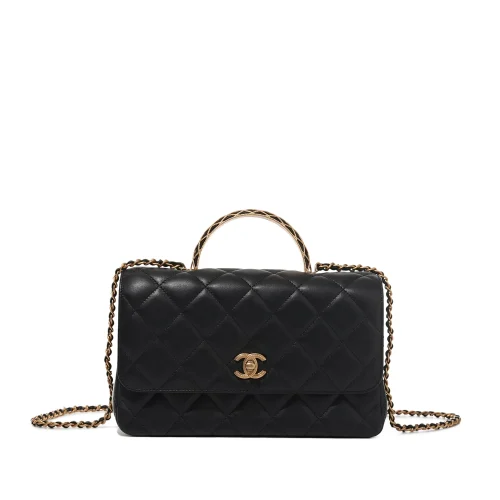 hkmrkt-czpn2-t3-01.webp Black Quilted Lambskin Top Handle Flap Bag