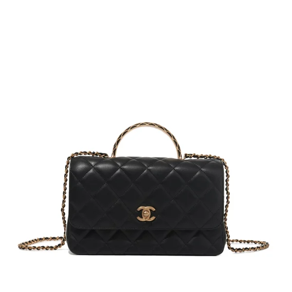 hkmrkt-czpn2-t3-01.webp Black Quilted Lambskin Top Handle Flap Bag