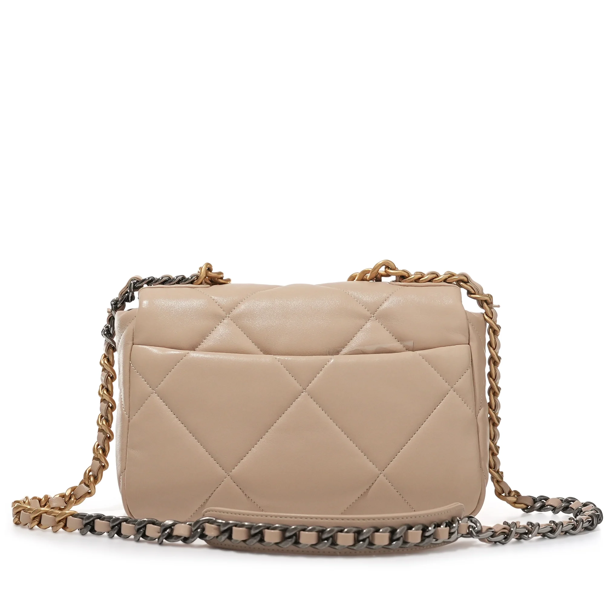Beige Quilted Lambskin Chanel 19 - view 3