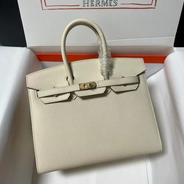 Hermes Birkin Sellier Cream Epsom Leather Gold Hardware