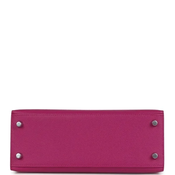 Hermes Kelly 25 Bag In Rose Pourpre Epsom Leather For Women 25cm/10in