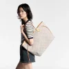 Louis Vuitton Neverfull GM Tote Bag Damier Azur Canvas Rose Ballerine 39cm N40601, Designer Handbags, Womens Purse, luxury bags