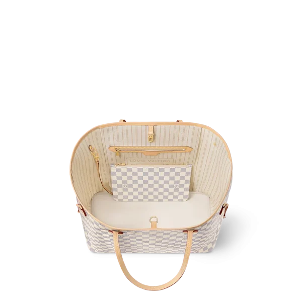 Louis Vuitton Neverfull GM Tote Bag Damier Azur Canvas Beige 39cm N40602, Designer Handbags, Womens Purse, luxury bags
