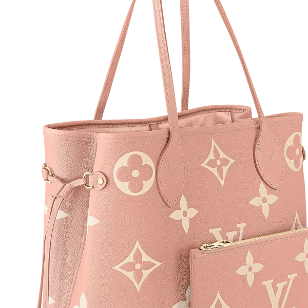 louis-vuitton-neverfull-mm-M46329_PM1_Closeup_20view-38d66f260f5f.webp Louis Vuitton Neverfull MM Tote Bag Monogram Empreinte Trianon Pink / Cream 31cm M46329, Designer Handbags, Womens Purse, luxury bags