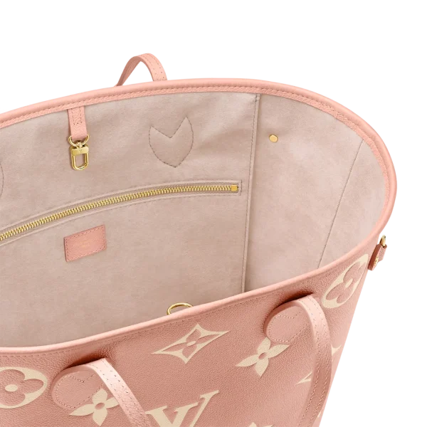 louis-vuitton-neverfull-mm-M46329_PM1_Interior2_20view-14503758661b.webp Louis Vuitton Neverfull MM Tote Bag Monogram Empreinte Trianon Pink / Cream 31cm M46329, Designer Handbags, Womens Purse, luxury bags