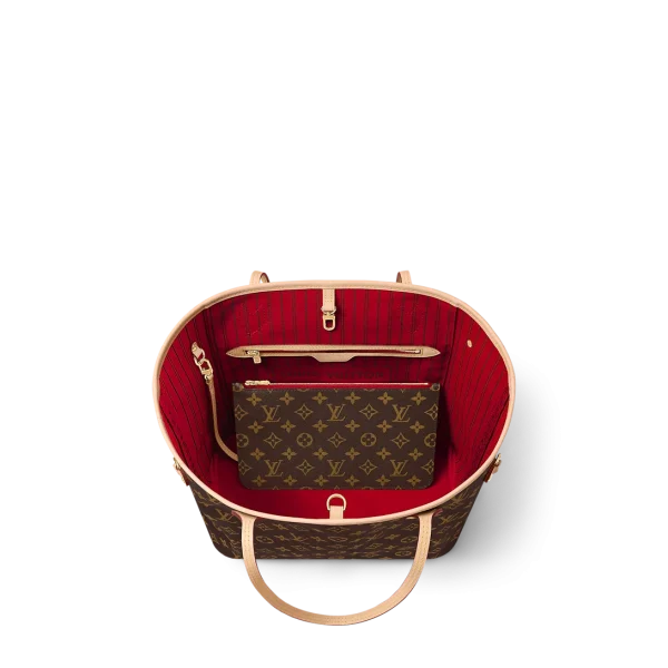 louis-vuitton-neverfull-mm-M46987_PM1_Interior_20view-19ee2c2cc653.webp Louis Vuitton Neverfull MM Monogram Canvas Tote Bag Cerise Red 31cm M46987, Designer Handbags, Womens Purse, luxury bags