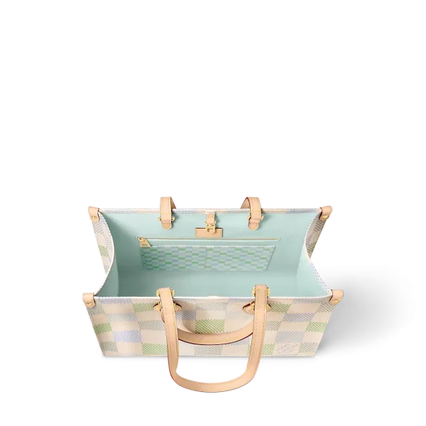 Louis Vuitton Onthego Mm Autres Toiles Damier Pistachio N40518 35Cm, Designer Handbags, Womens Purse, luxury bags