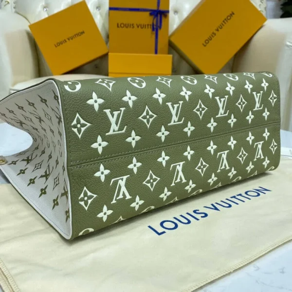 louis-vuitton-onthego-mm-m46128-m46060-5-7049a052a71f.webp Louis Vuitton Onthego MM Tote Monogram Empreinte ‘Kaki Beige’ 35cm, Designer Handbags, Womens Purse, luxury bags