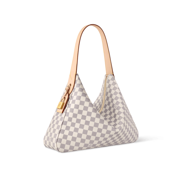Louis Vuitton Slouchy MM Shoulder Bag Damier Azur 40cm/15.7in N00126, Designer Handbags, Womens Purse, luxury bags