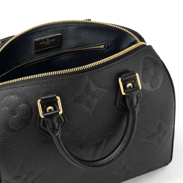 Louis Vuitton Speedy Bandoulire 25 Monogram Empreinte Tourterelle Black 25cm M59273, Designer Handbags, Womens Purse, luxury bags