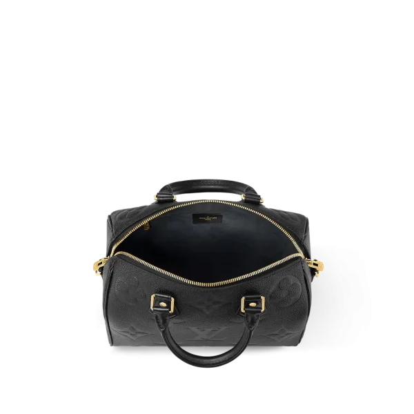 Louis Vuitton Speedy Bandoulire 25 Monogram Empreinte Tourterelle Black 25cm M59273, Designer Handbags, Womens Purse, luxury bags