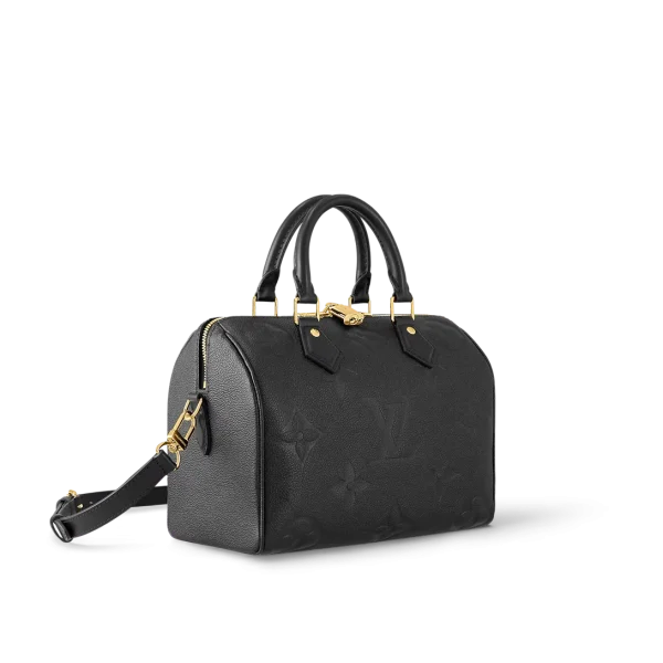 Louis Vuitton Speedy Bandoulire 25 Monogram Empreinte Tourterelle Black 25cm M59273, Designer Handbags, Womens Purse, luxury bags