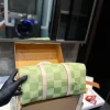 Louis Vuitton Keepall Bandouli Re Damier Canvas Green 35Cm N40671, Designer Handbags, Womens Purse, luxury bags