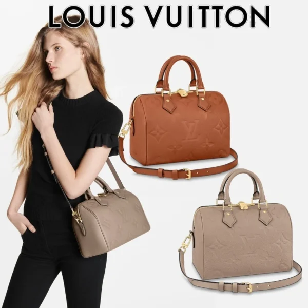 Louis Vuitton Speedy Bandoulire 25 Monogram Empreinte Tourterelle 25cm M59273, Designer Handbags, Womens Purse, luxury bags