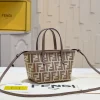 product_54626814_o_2-b68f30d82720.webp Fendi Roll FF Beige Jacquard Mini Bag 16cm