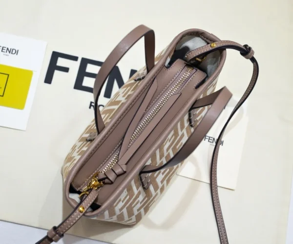product_54626814_o_4-c3da0001c8e7.webp Fendi Roll FF Beige Jacquard Mini Bag 16cm