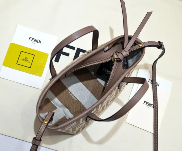 product_54626814_o_5-9fd668b35818.webp Fendi Roll FF Beige Jacquard Mini Bag 16cm